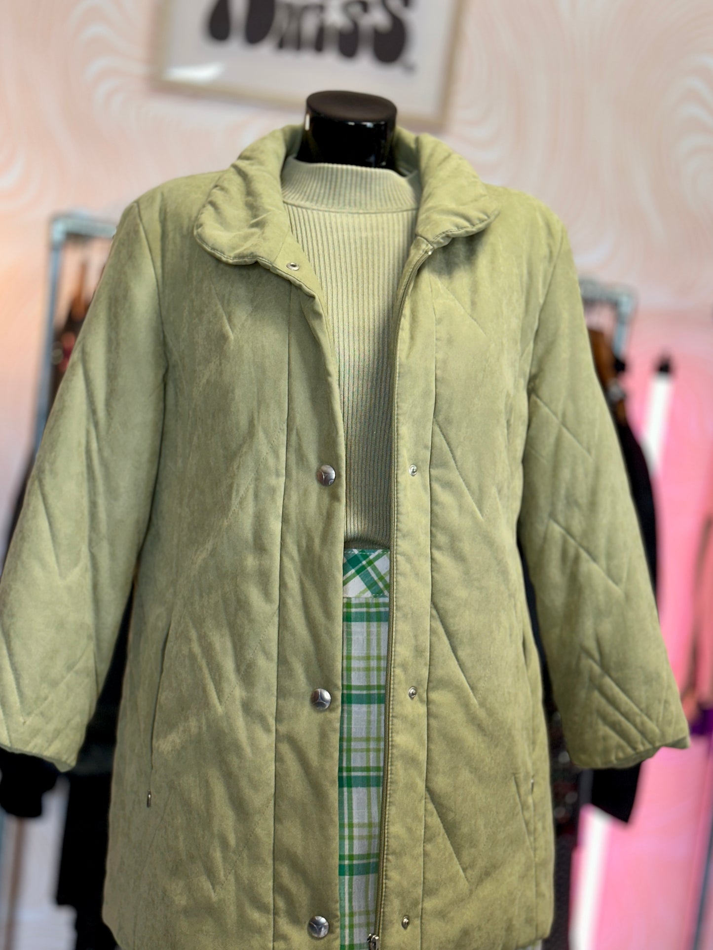 Manteau matelassé vert pastel | T. M / L