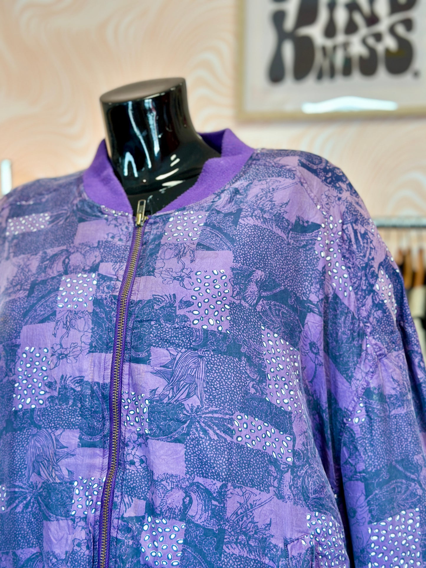 Bomber en soie violet ¬ T. L / XL