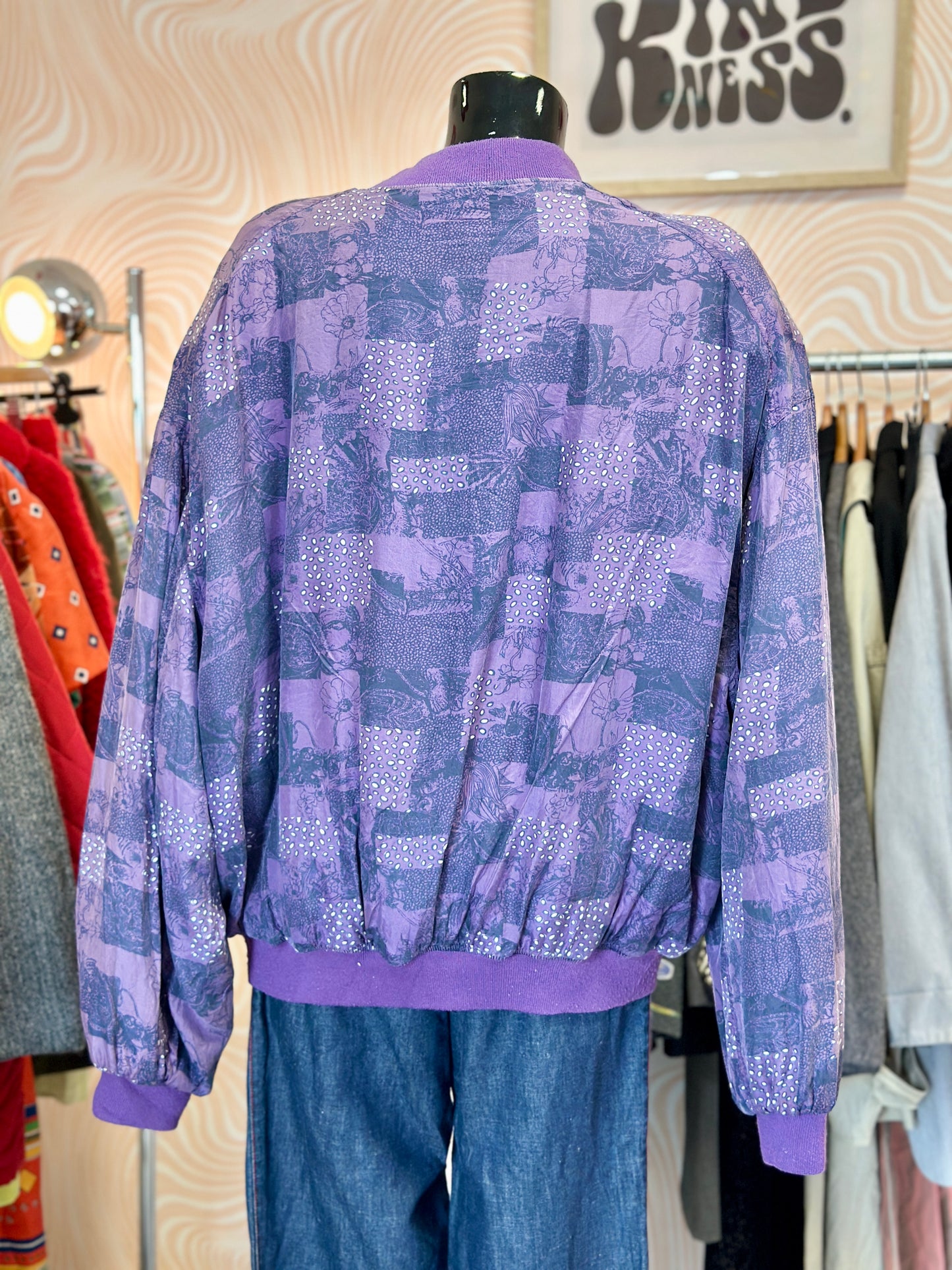 Bomber en soie violet ¬ T. L / XL