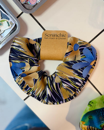Big Scrunchie Fleurs et rayures