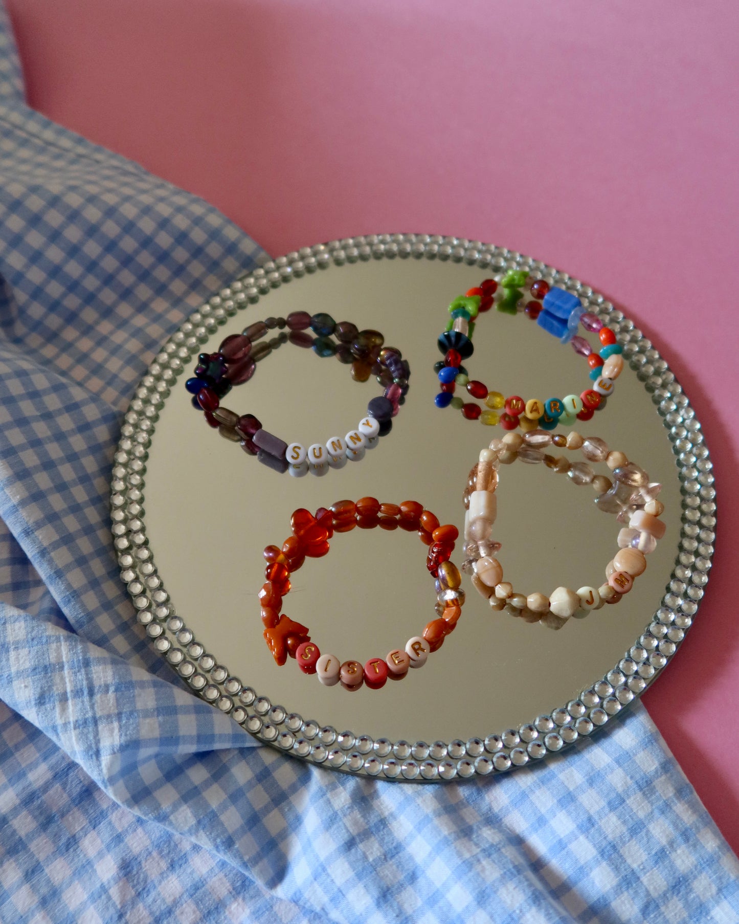 Bracelet personnalisé | perles en verre & porcelaine