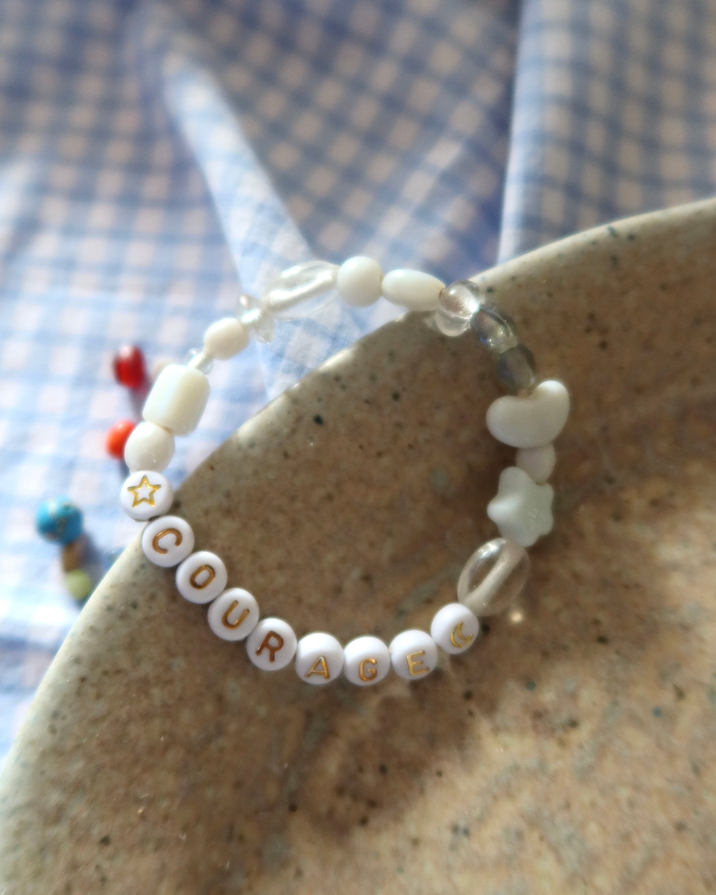 Bracelet personnalisé | perles en verre & porcelaine