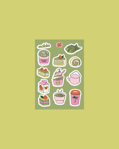 Planche stickers matcha A6