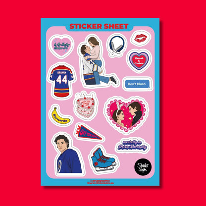 Planche de stickers A5 - Off Campus Hockey Romance