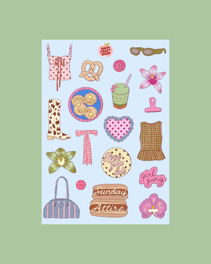 Planche stickers A5 - Cool Girl