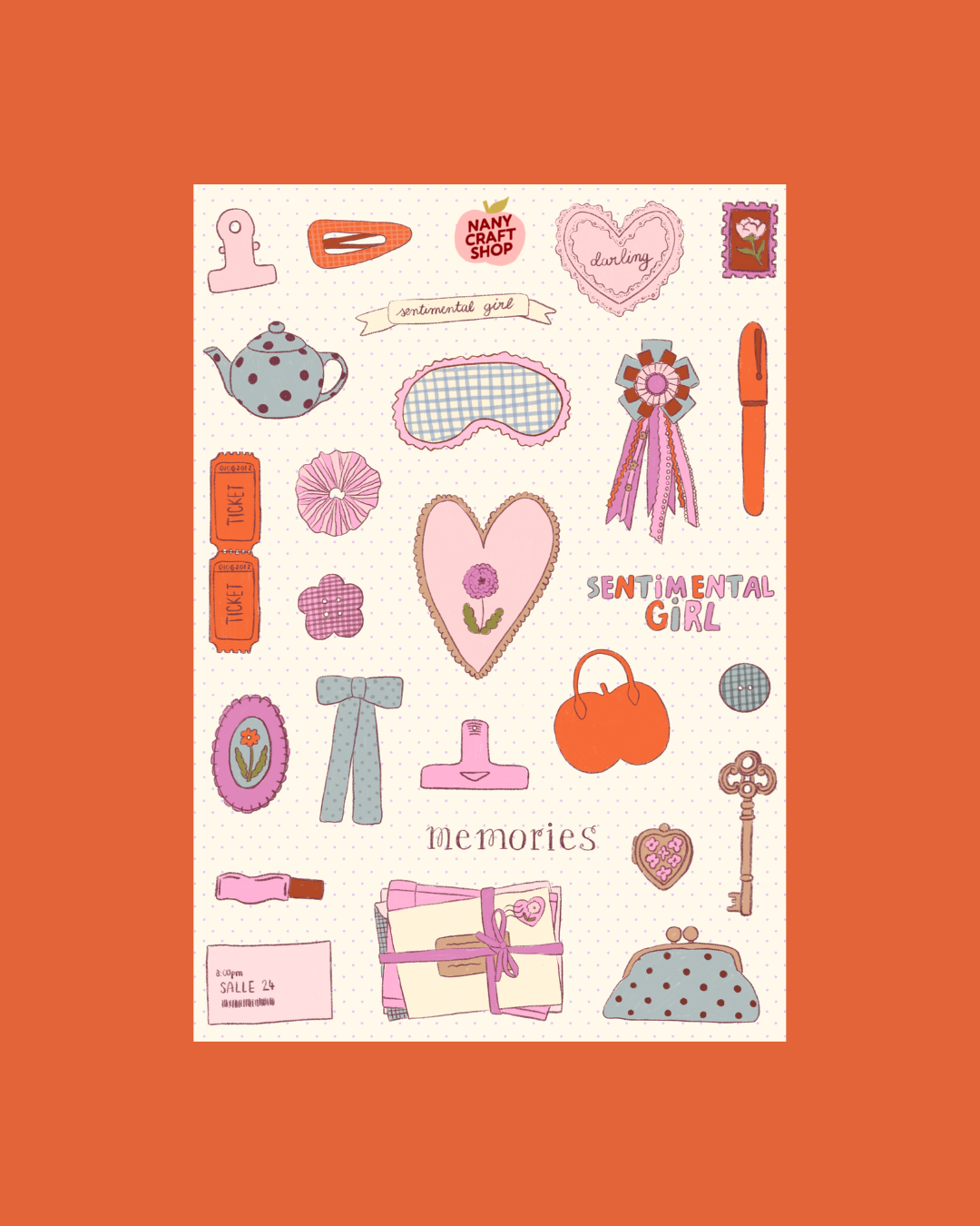 Planche stickers A5 - Sentimental Girl