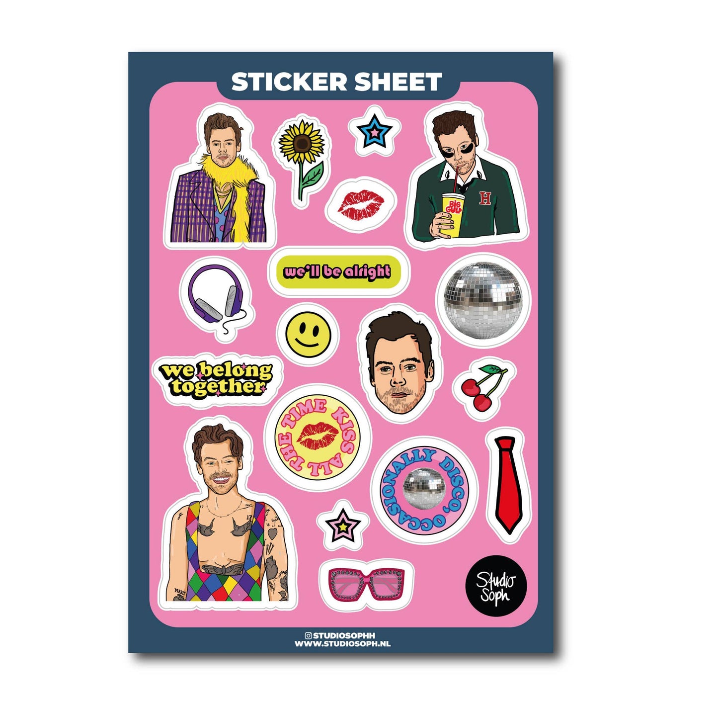 Planche de stickers - Kiss et Disco Harry Styles