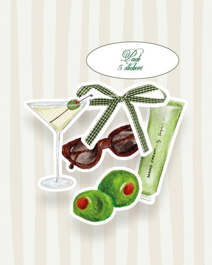 Pack 5 stickers - Martini, please