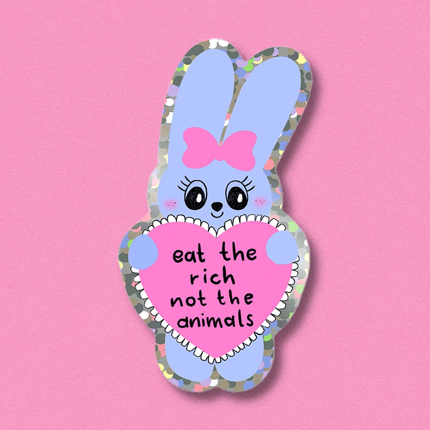 Sticker scintillant Eat the rich