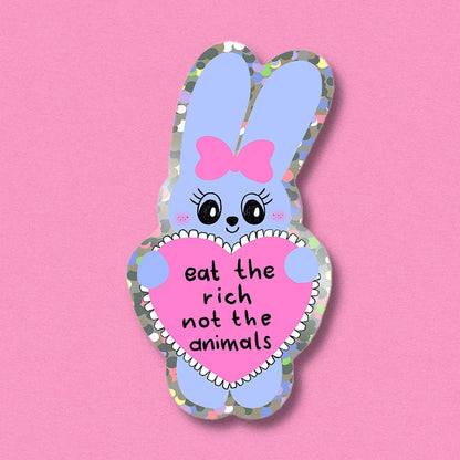 Sticker scintillant Eat the rich