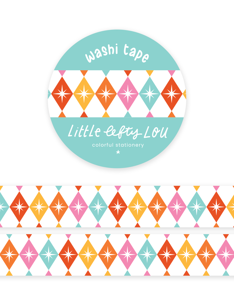 Washi Tape - Multicolore Arlequin Étoilé