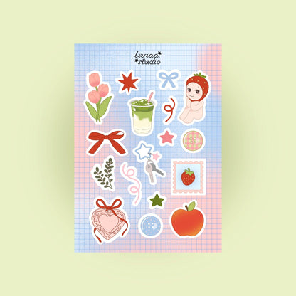 Planche de stickers A5 - BLUE MATCHA