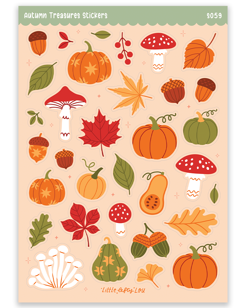 Planche d'autocollants A5 - Trésors d'automne
