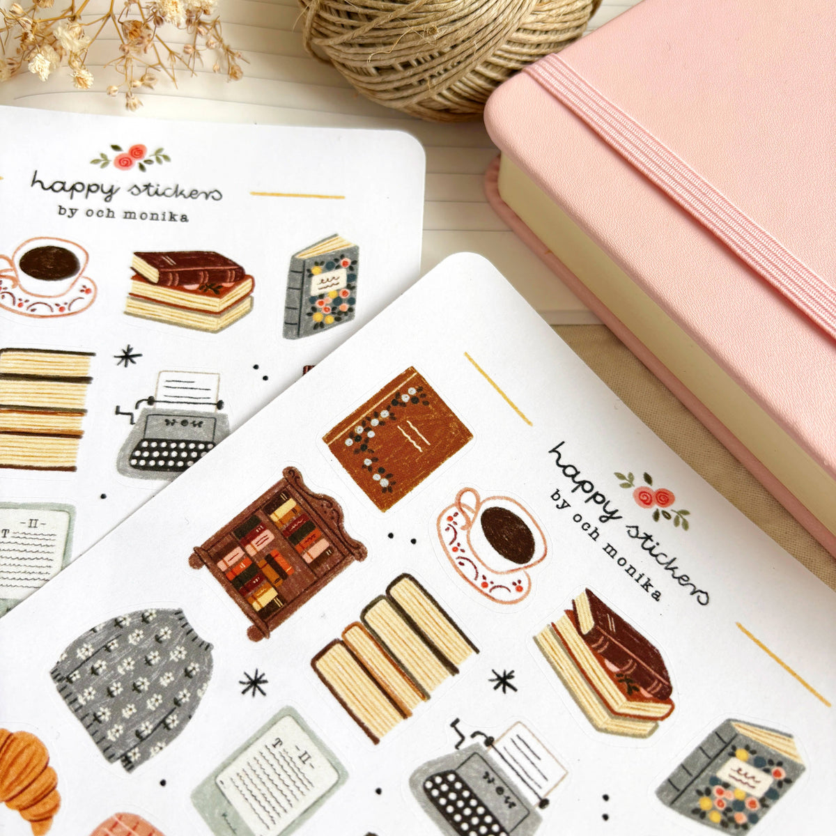 Planche d'autocollants A6 - Coin des bibliophiles