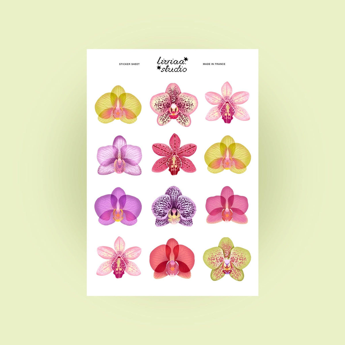 Planche de stickers A5 - ORCHIDÉES