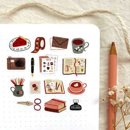 Planche d'autocollants A6 - Journaling cocooning