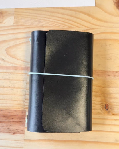 Carnet en cuir lisse - Noir
