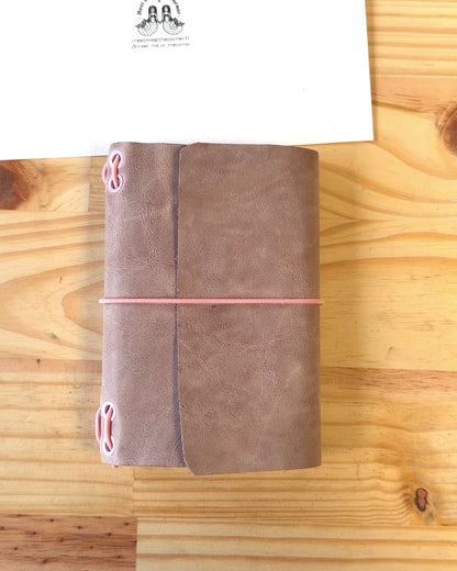 Carnet en cuir - Rose Pastel