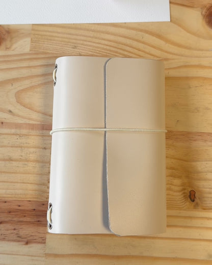 Carnet en cuir lisse - Crème