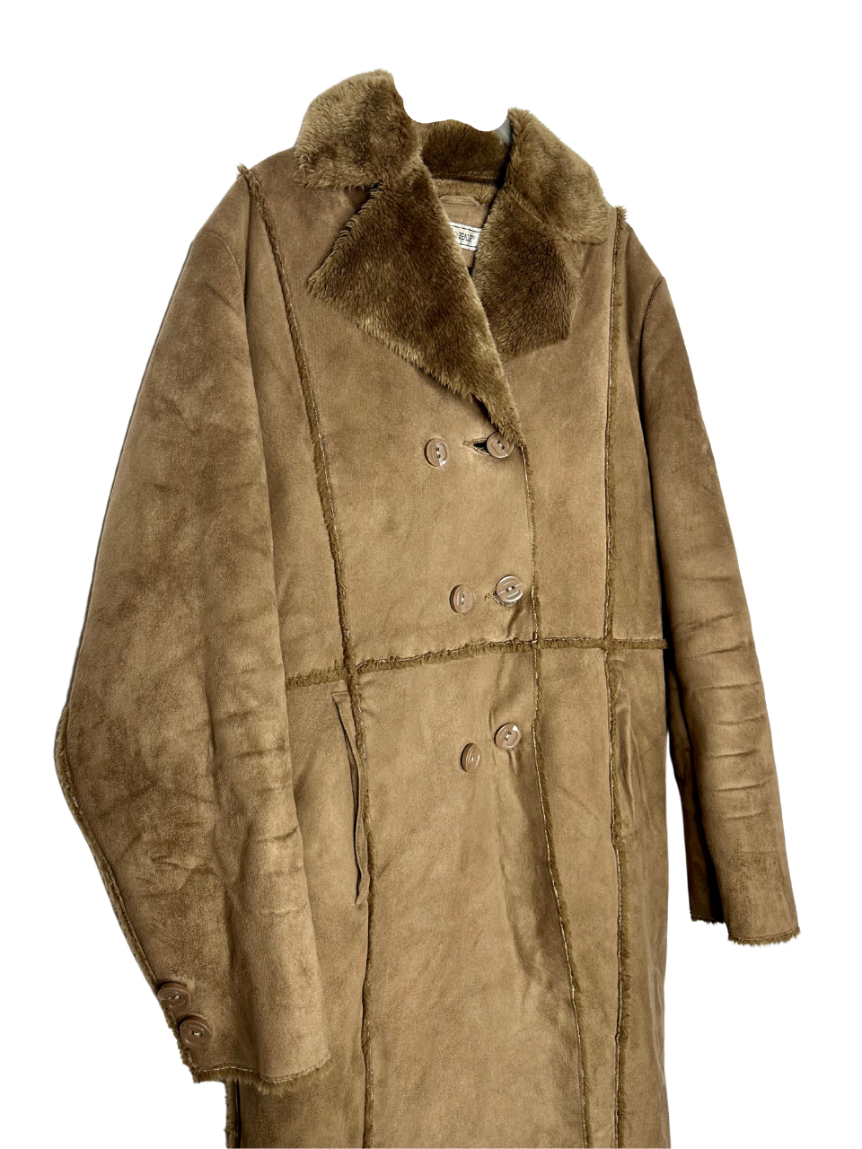 Manteau long style peau lainée | XXL