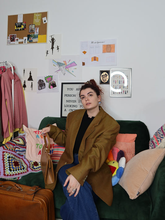 Blazer à carreaux marron | XXL