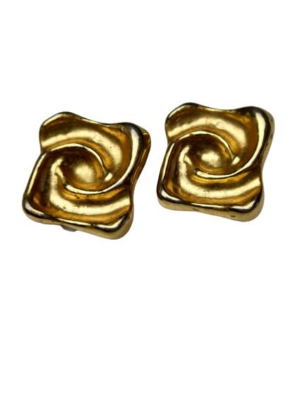 Boucles d'oreilles tourbillon doré