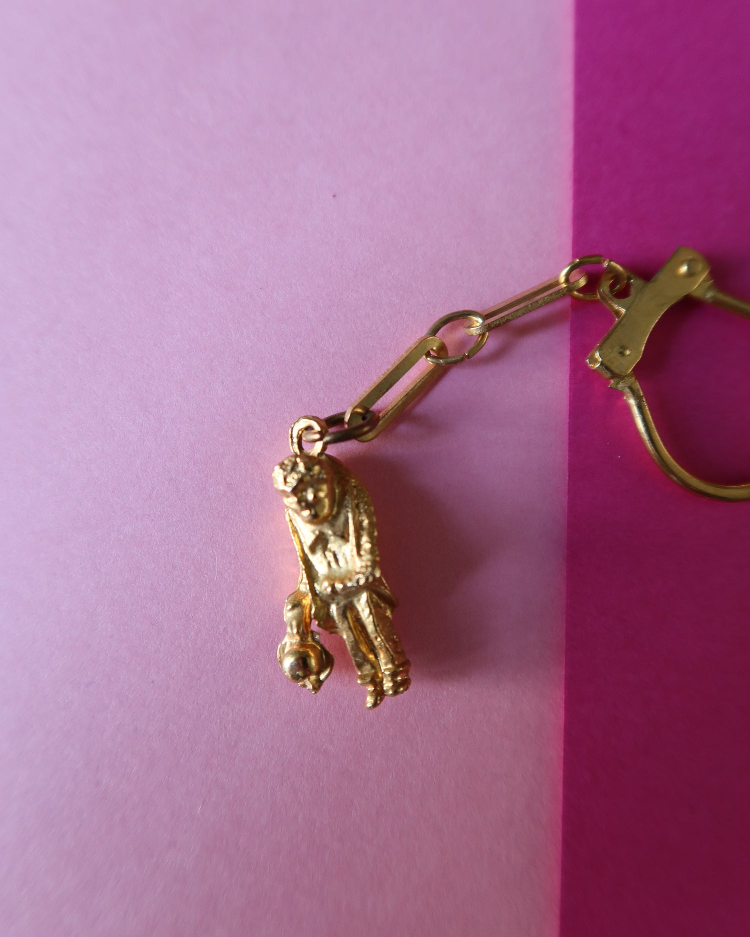 Porte clés rond 25 mm avec chainette - Doré rose x1 - Perles & Co