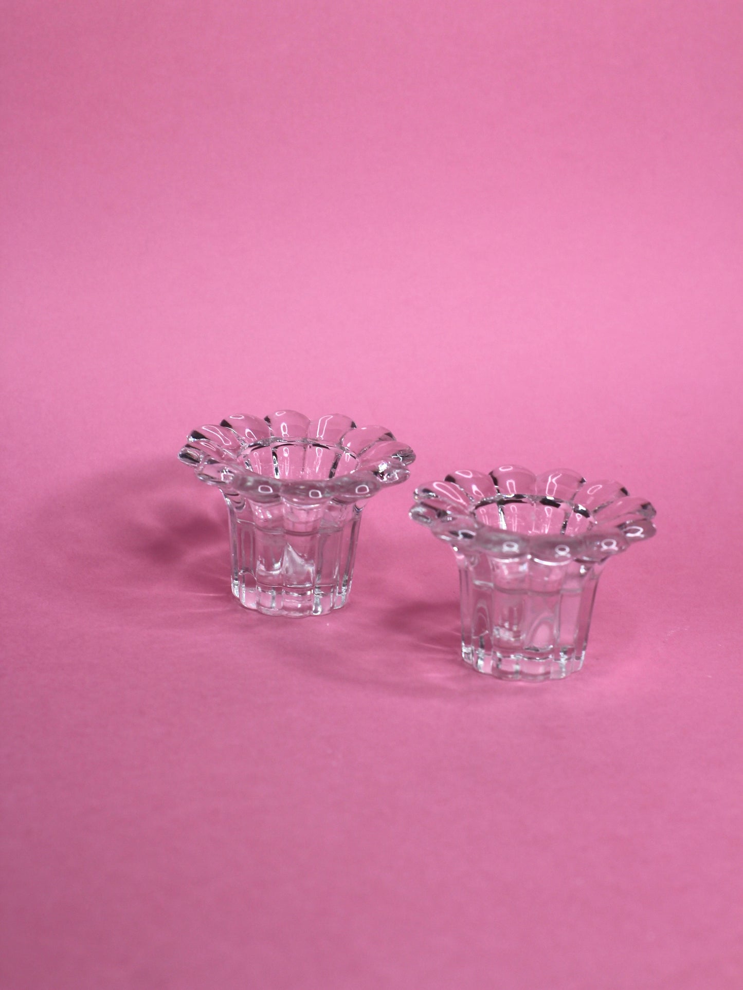 Duo de bougeoirs en verre