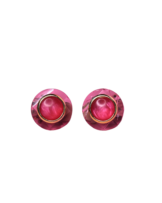 Boucles d'oreilles rondes roses