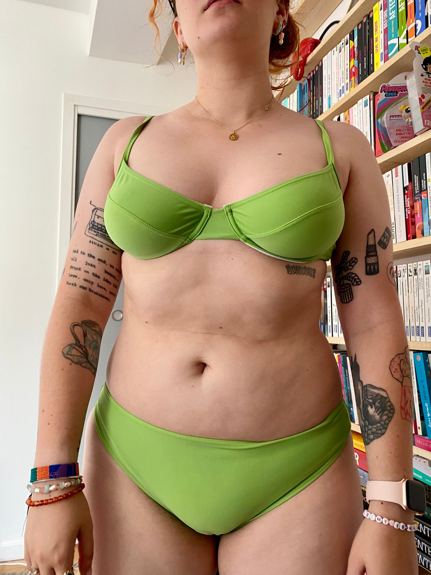 Maillot de bain 2 pièces vert pomme | L