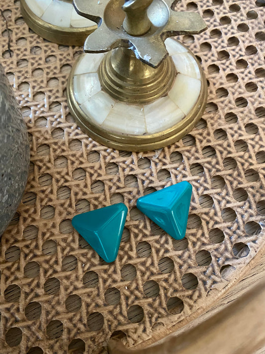 Boucle d'oreille triangle turquoise