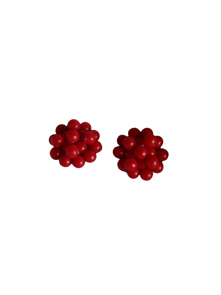 Boucle d'oreille en perles rouges