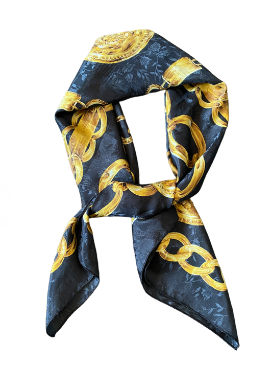 Foulard noir à motif Chaînes