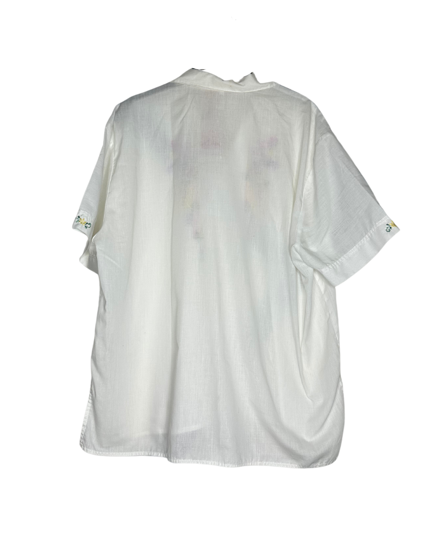 Chemise blanche à broderies pastel | L