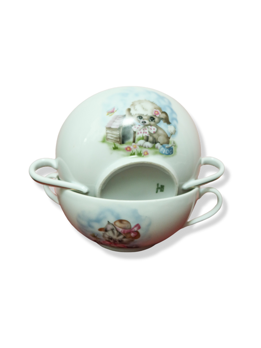 Duo de grandes tasses chien et chat